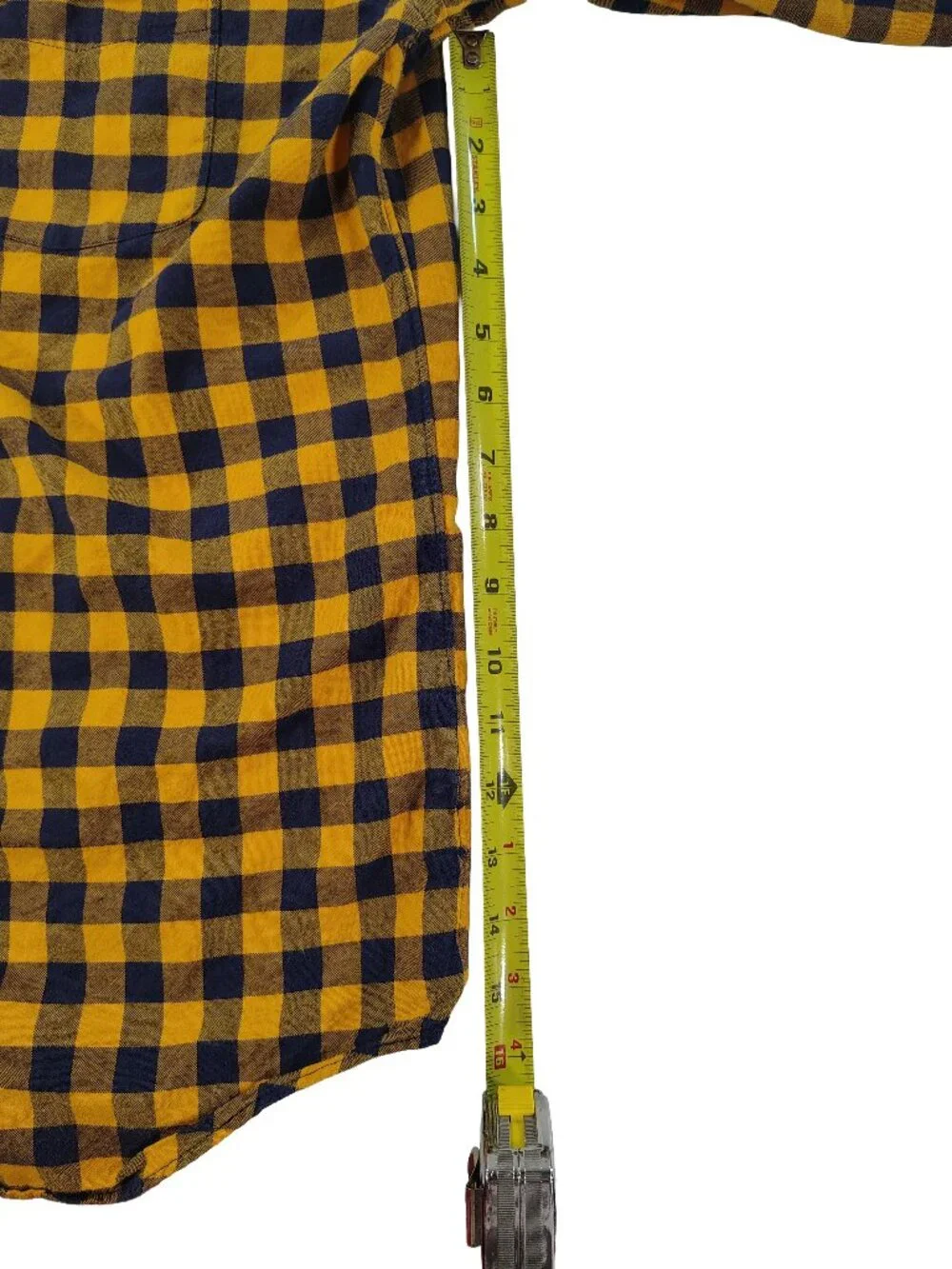 Mens XL Slim Black & Yellow Checkered J.Crew Branded Button-Up Shirt